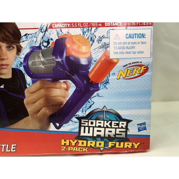 Super Soaker Hydro Fury 2-Pack Soaker Wars Water Toy Squirt Gun New‎ Sealed - Picture 2 of 4